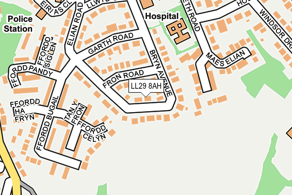LL29 8AH map - OS OpenMap – Local (Ordnance Survey)