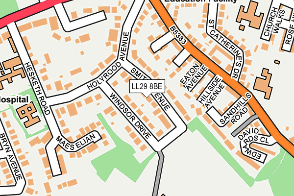 LL29 8BE map - OS OpenMap – Local (Ordnance Survey)