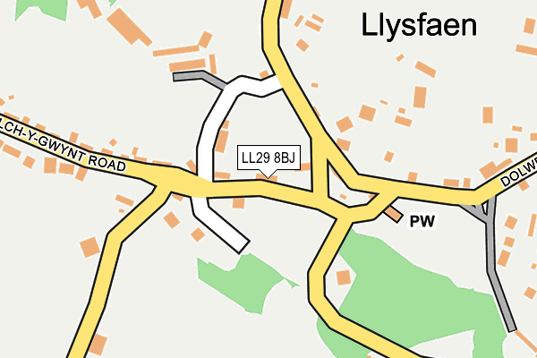 LL29 8BJ map - OS OpenMap – Local (Ordnance Survey)