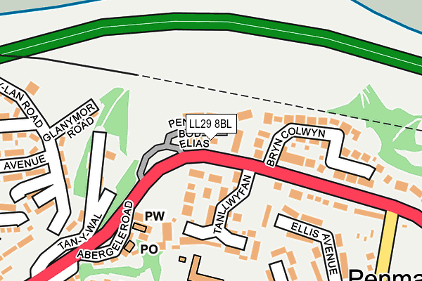 LL29 8BL map - OS OpenMap – Local (Ordnance Survey)