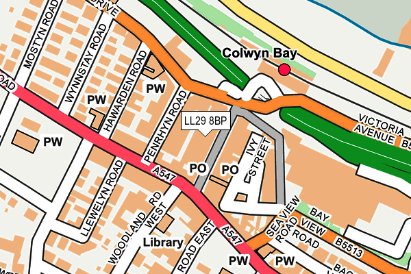 LL29 8BP map - OS OpenMap – Local (Ordnance Survey)