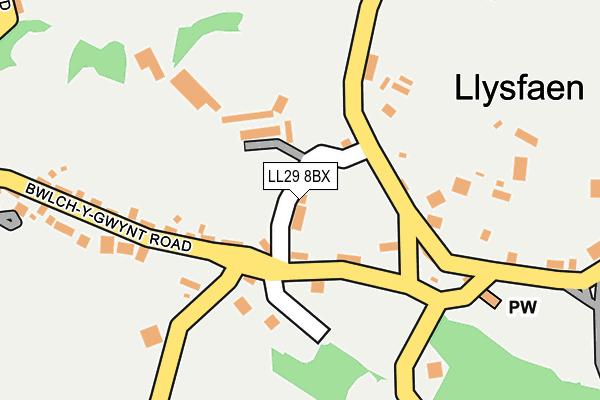 LL29 8BX map - OS OpenMap – Local (Ordnance Survey)