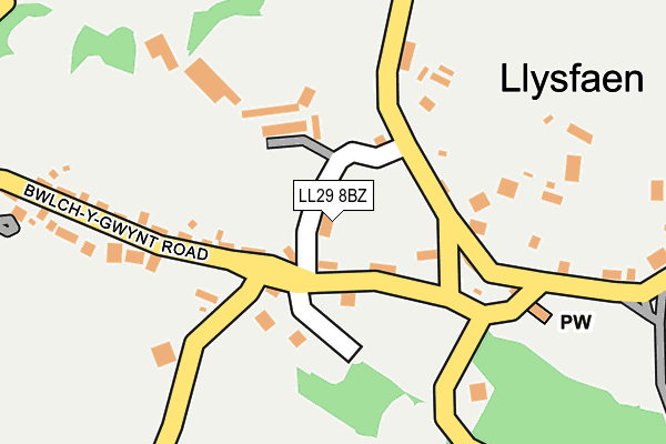 LL29 8BZ map - OS OpenMap – Local (Ordnance Survey)