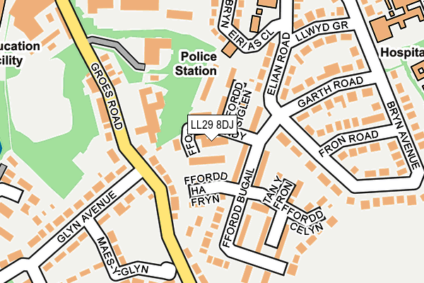 LL29 8DJ map - OS OpenMap – Local (Ordnance Survey)