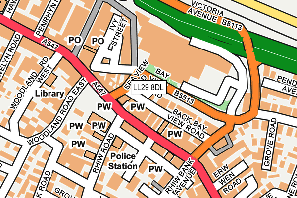 LL29 8DL map - OS OpenMap – Local (Ordnance Survey)