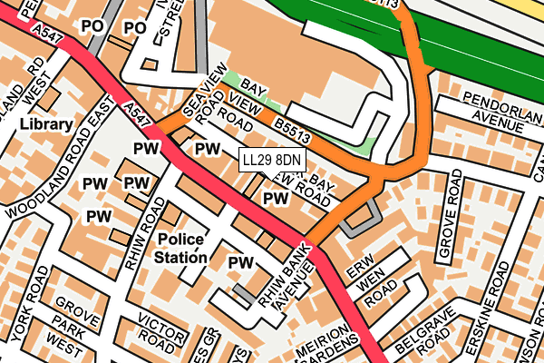 LL29 8DN map - OS OpenMap – Local (Ordnance Survey)