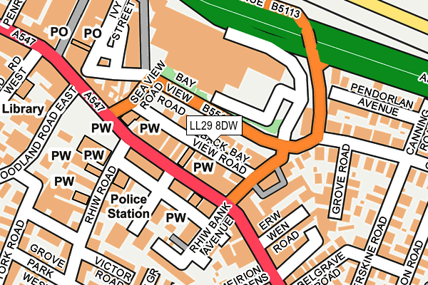 LL29 8DW map - OS OpenMap – Local (Ordnance Survey)