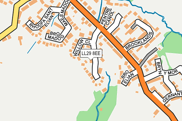 LL29 8EE map - OS OpenMap – Local (Ordnance Survey)