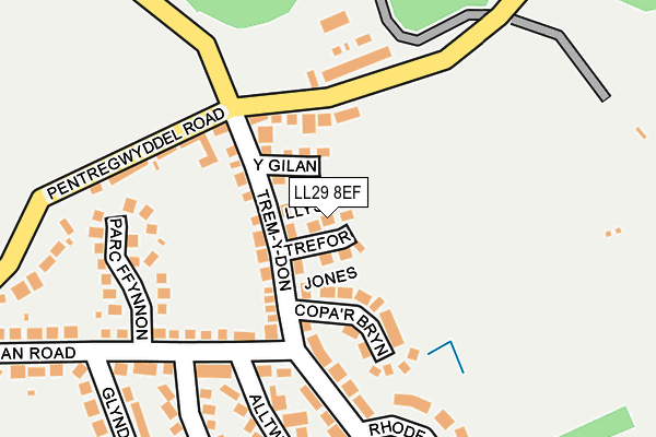 LL29 8EF map - OS OpenMap – Local (Ordnance Survey)