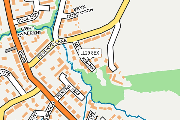 LL29 8EX map - OS OpenMap – Local (Ordnance Survey)