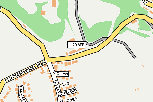LL29 8FB map - OS OpenMap – Local (Ordnance Survey)