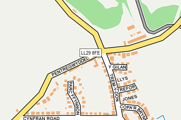 LL29 8FE map - OS OpenMap – Local (Ordnance Survey)