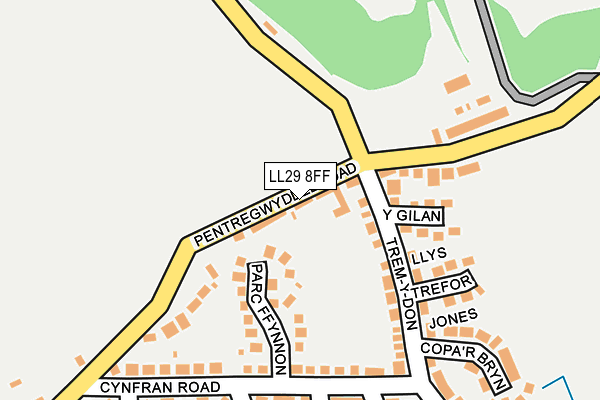 LL29 8FF map - OS OpenMap – Local (Ordnance Survey)
