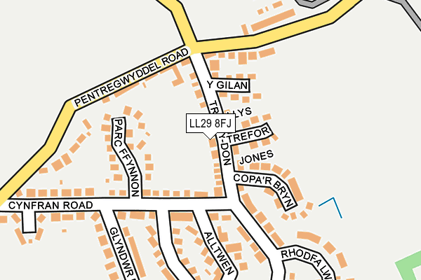 LL29 8FJ map - OS OpenMap – Local (Ordnance Survey)