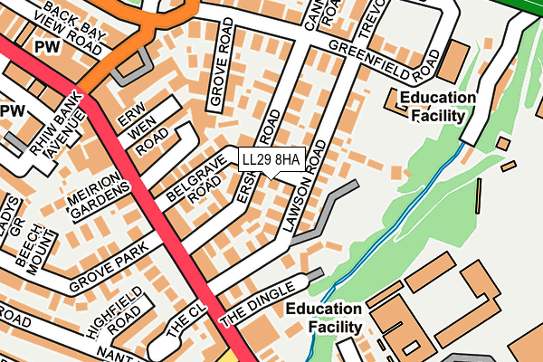 LL29 8HA map - OS OpenMap – Local (Ordnance Survey)