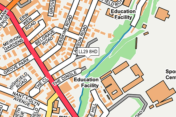 LL29 8HD map - OS OpenMap – Local (Ordnance Survey)