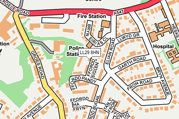 LL29 8HN map - OS OpenMap – Local (Ordnance Survey)