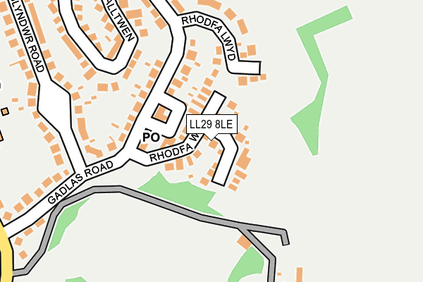 LL29 8LE map - OS OpenMap – Local (Ordnance Survey)