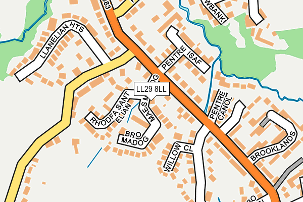 LL29 8LL map - OS OpenMap – Local (Ordnance Survey)