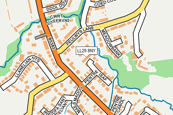 LL29 8NY map - OS OpenMap – Local (Ordnance Survey)