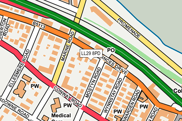 LL29 8PD map - OS OpenMap – Local (Ordnance Survey)