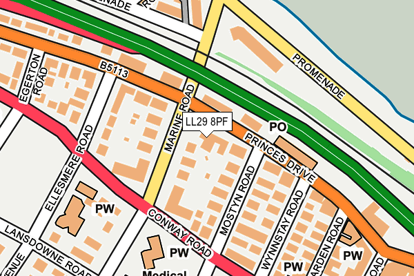 LL29 8PF map - OS OpenMap – Local (Ordnance Survey)
