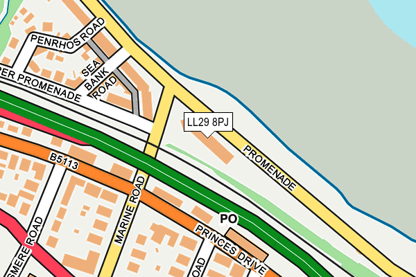 LL29 8PJ map - OS OpenMap – Local (Ordnance Survey)