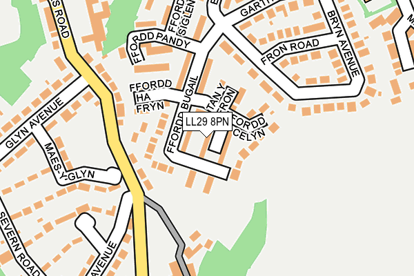 LL29 8PN map - OS OpenMap – Local (Ordnance Survey)