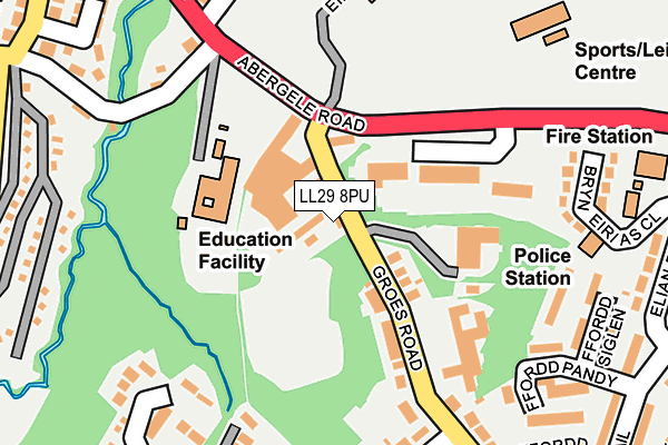 LL29 8PU map - OS OpenMap – Local (Ordnance Survey)