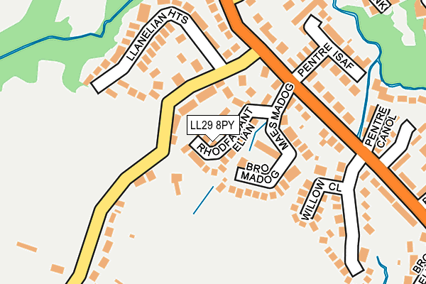 LL29 8PY map - OS OpenMap – Local (Ordnance Survey)
