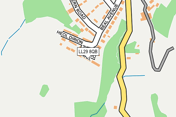 LL29 8QB map - OS OpenMap – Local (Ordnance Survey)