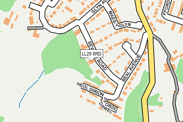 LL29 8RD map - OS OpenMap – Local (Ordnance Survey)