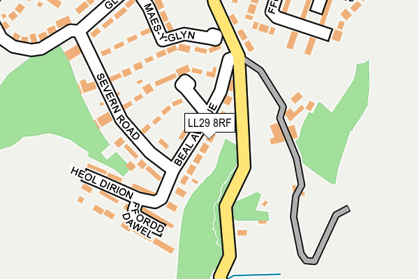 LL29 8RF map - OS OpenMap – Local (Ordnance Survey)