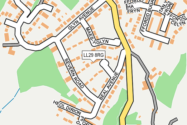 LL29 8RG map - OS OpenMap – Local (Ordnance Survey)