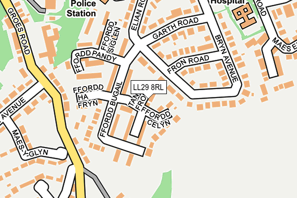 LL29 8RL map - OS OpenMap – Local (Ordnance Survey)