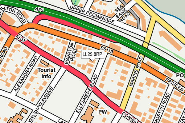 LL29 8RP map - OS OpenMap – Local (Ordnance Survey)