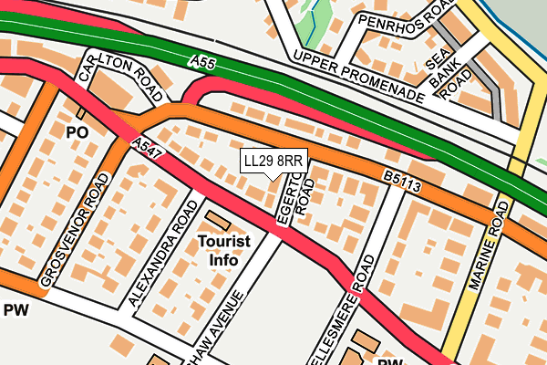 LL29 8RR map - OS OpenMap – Local (Ordnance Survey)