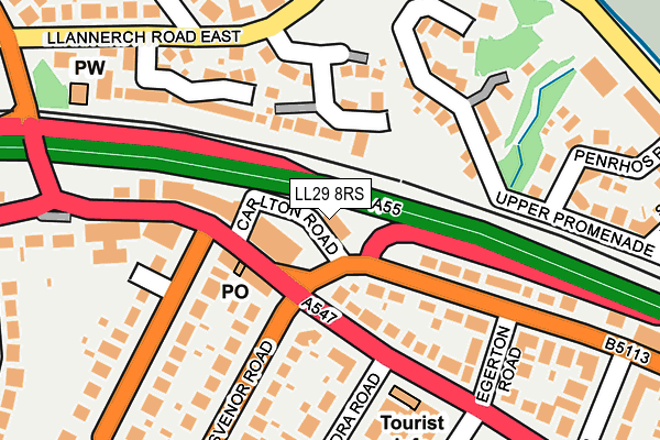 LL29 8RS map - OS OpenMap – Local (Ordnance Survey)