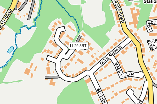 LL29 8RT map - OS OpenMap – Local (Ordnance Survey)