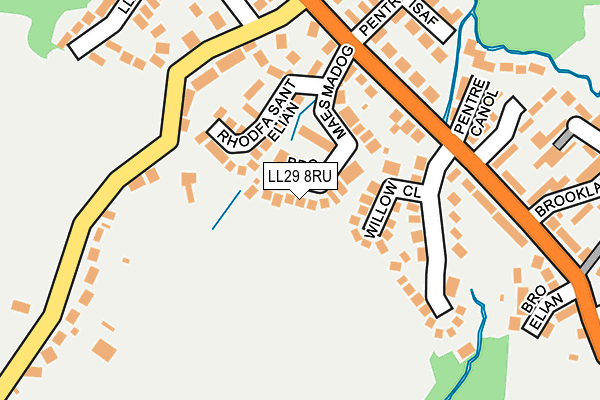 LL29 8RU map - OS OpenMap – Local (Ordnance Survey)