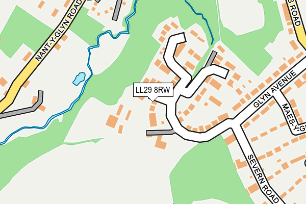 LL29 8RW map - OS OpenMap – Local (Ordnance Survey)