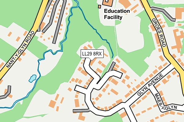 LL29 8RX map - OS OpenMap – Local (Ordnance Survey)