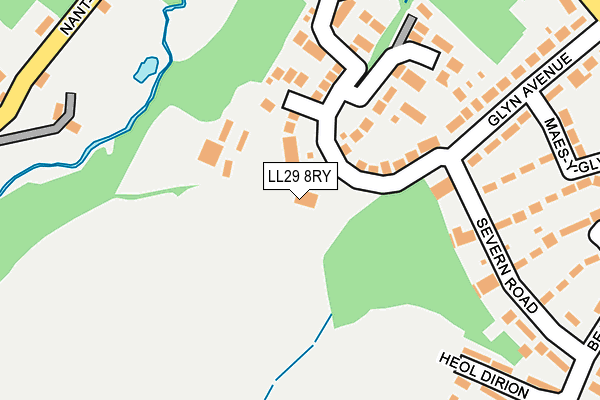 LL29 8RY map - OS OpenMap – Local (Ordnance Survey)