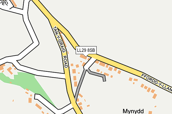 LL29 8SB map - OS OpenMap – Local (Ordnance Survey)