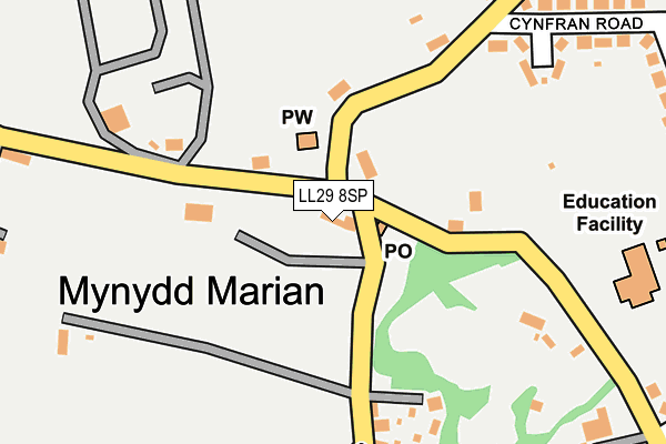 LL29 8SP map - OS OpenMap – Local (Ordnance Survey)