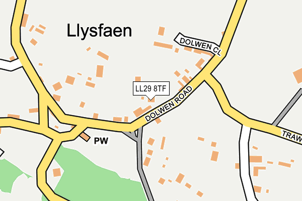 LL29 8TF map - OS OpenMap – Local (Ordnance Survey)
