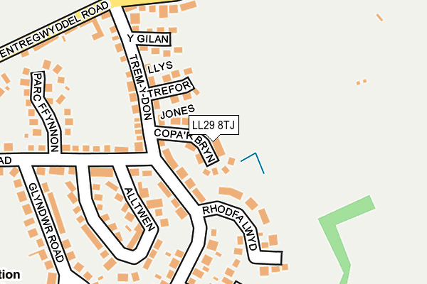 LL29 8TJ map - OS OpenMap – Local (Ordnance Survey)