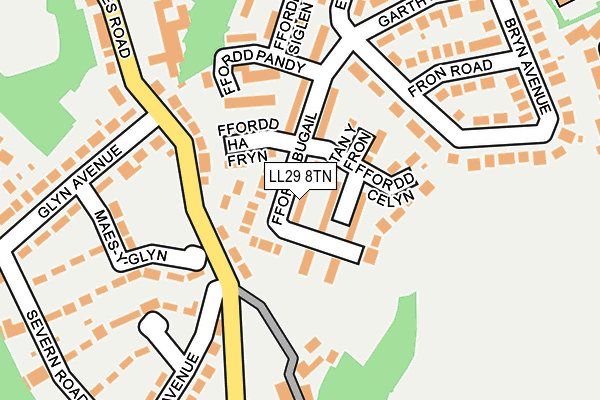 LL29 8TN map - OS OpenMap – Local (Ordnance Survey)