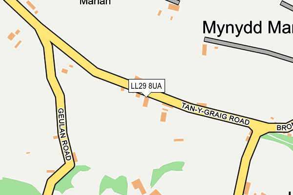 LL29 8UA map - OS OpenMap – Local (Ordnance Survey)
