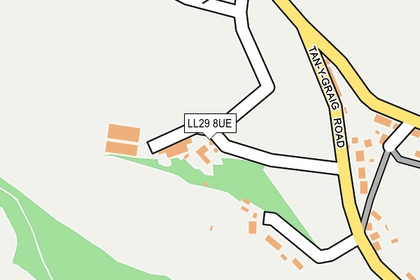 LL29 8UE map - OS OpenMap – Local (Ordnance Survey)